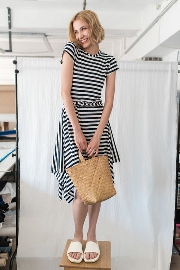 SESHA DRESS - SHORT BLUE STRIPED