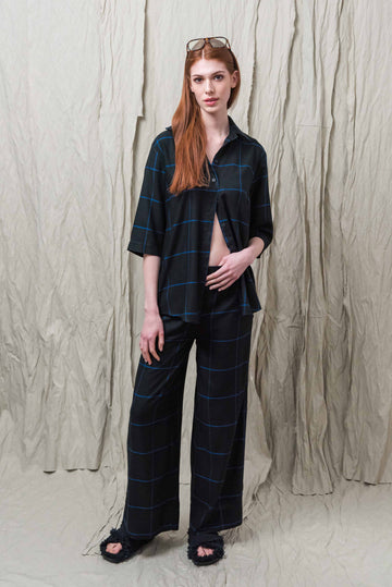 KONE TROUSERS BLUE CHECKED