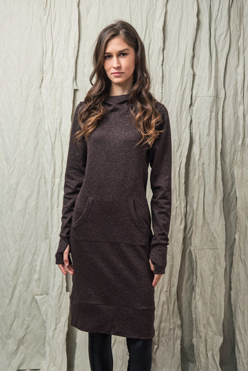 SOLA SWEATER DRESS BROWN