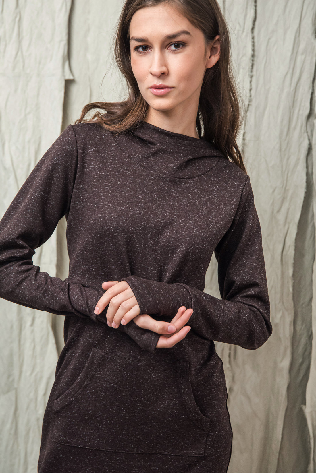 SOLA SWEATER DRESS BROWN