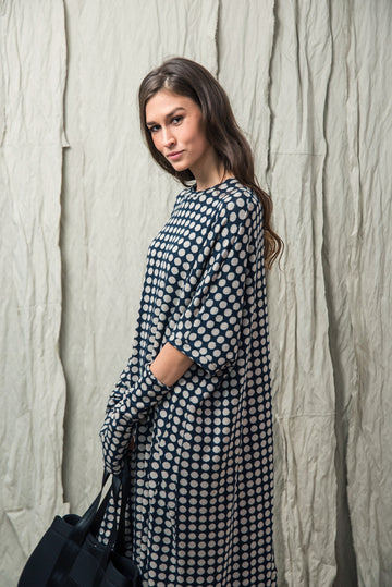 GOBE DRESS BLUE POLKA DOT