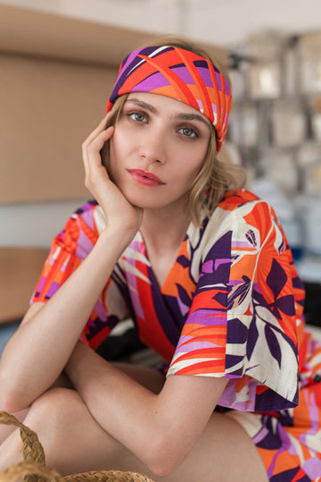 SINDU SCARF ORANGE PATTERN
