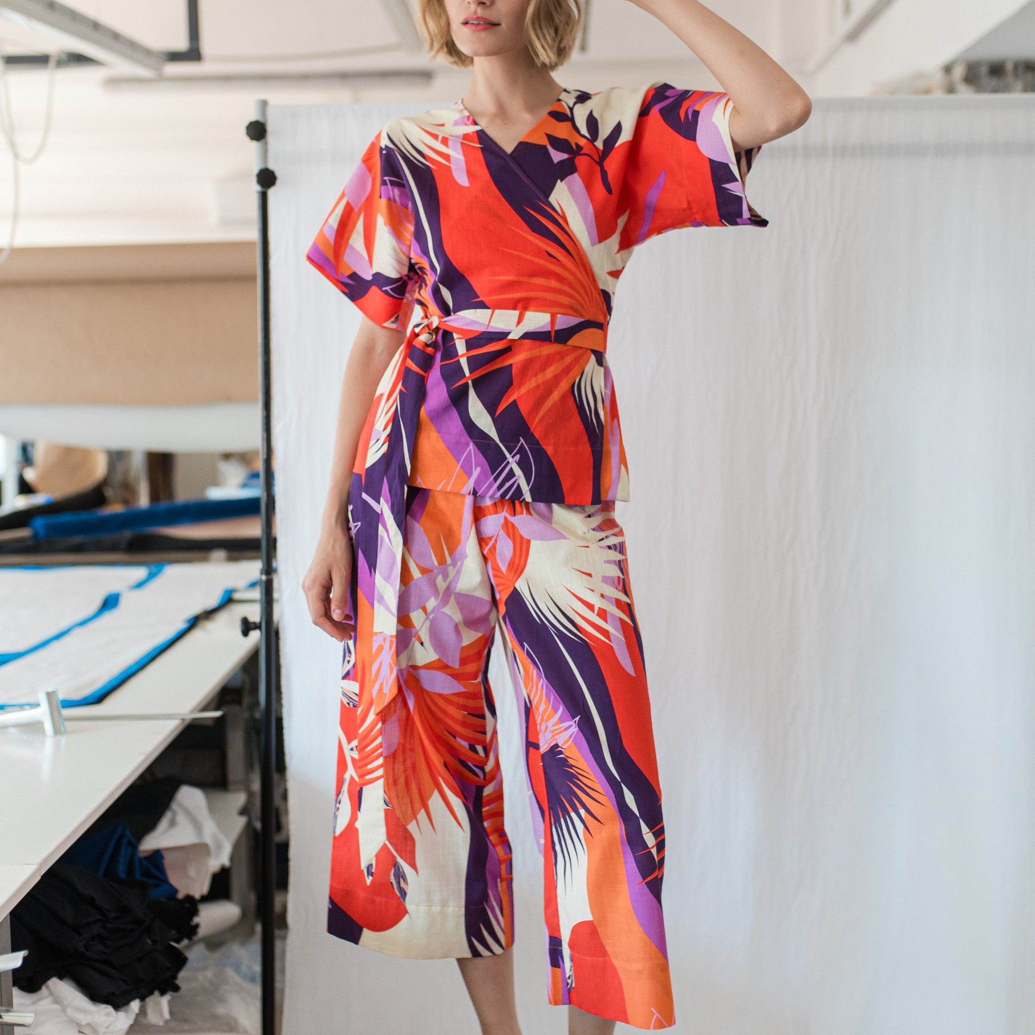 ANAN TROUSERS – ORANGE PATTERNED