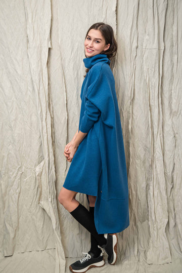 NAKA SWEATER DRESS BLUE